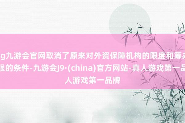 ag九游会官网取消了原来对外资保障机构的限度和筹办年限的条件-九游会J9·(china)官方网站-真人游戏第一品牌