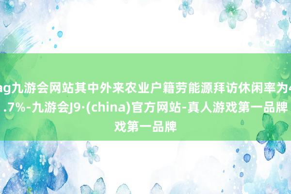 ag九游会网站其中外来农业户籍劳能源拜访休闲率为4.7%-九游会J9·(china)官方网站-真人游戏第一品牌