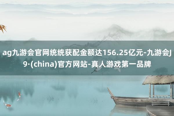 ag九游会官网统统获配金额达156.25亿元-九游会J9·(china)官方网站-真人游戏第一品牌