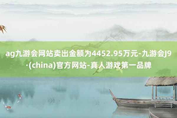 ag九游会网站卖出金额为4452.95万元-九游会J9·(china)官方网站-真人游戏第一品牌