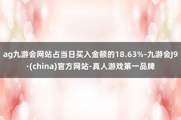 ag九游会网站占当日买入金额的18.63%-九游会J9·(china)官方网站-真人游戏第一品牌