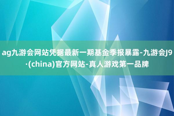 ag九游会网站凭据最新一期基金季报暴露-九游会J9·(china)官方网站-真人游戏第一品牌